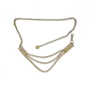 Gold Chain Belt with Rhinestone Accents